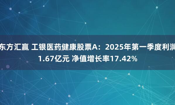 东方汇赢 工银医药健康股票A：2025年第一季度利润1.67亿元 净值增长率17.42%