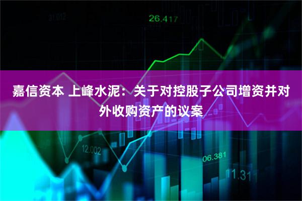 嘉信资本 上峰水泥：关于对控股子公司增资并对外收购资产的议案